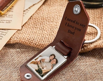 Custom New Dad Photo Keychain,The Day You Become My Daddy Photo Keychain,Personalised Gift Baby Shower Gift, Fathers Day Gift for Dad Him