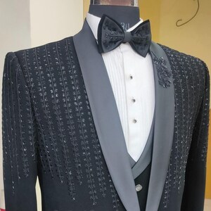 Custom Suit for men | Black suit | Five-Piece Suit | Wedding Suit | Groom suit | Wedding Suit | Tuxedo | Prom Suit | Custom suit | Groomsmen