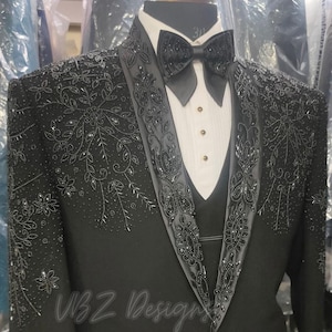 Custom Suit for men | Black suit | Five-Piece Suit | Wedding Suit | Groom suit | Wedding Suit | Tuxedo | Prom Suit | Custom suit | Groomsmen