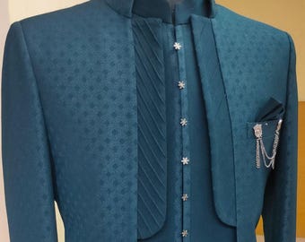 Custom Green Jodhpuri Suit: Bröllopsmodijacka för män