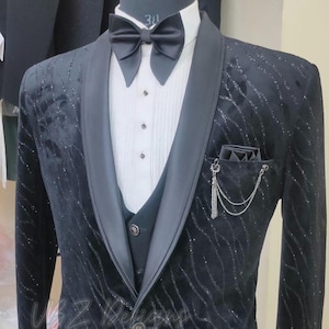 Custom Suit for men | Black suit | Five-Piece Suit | Wedding Suit | Groom suit | Wedding Suit | Tuxedo | Prom Suit | Custom suit | Groomsmen