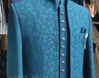 Anpassad kricka broderad Jodhpuri-kostym: Modi-jacka för bröllop för män