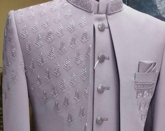 Anpassad broderad Jodhpuri-kostym: Modi-jacka för bröllop för män