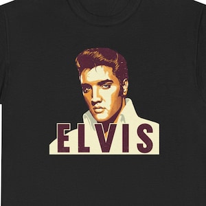 Elvis Heavy Cotton Tee, Elvis Presley Shirt, Vintage Elvis, 50s 60s 70s Nostalgia, Casual Elvis Merch, Elvis Profile Image, The King of Rock