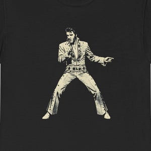 Elvis Presley Vintage Graphic Cotton Tee, Music Lover Gift, Retro Elvis Singing Shirt, King of Rock n Roll Tee, Unisex Heavy Tee-shirt