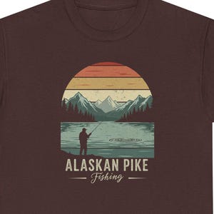 Vintage Alaskan Pike Fishing Shirt, Alaska Shirt, Retro Northern Design, Heavy Cotton Pike Shirt Alaska Wildlife Fisherman Gift Pike Fishing