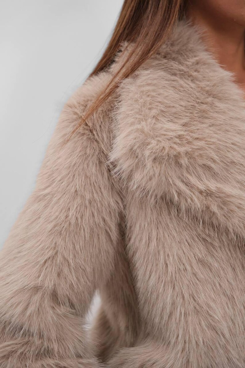 VogeLuxe | Women’s Button Up Faux Fur Knit Jacket