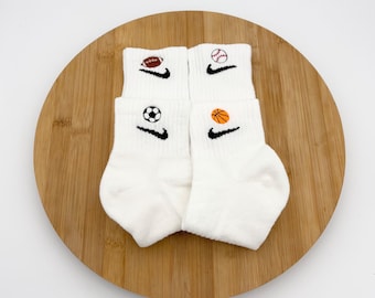 Broderie personnalisée sports/basketball/baseball/football/football-chaussettes Nike Crew-(une paire)
