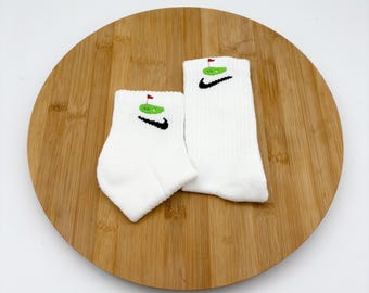 Custom Embroidered Golf / Golf Green Nike Crew and Quarter Socks - One Pair