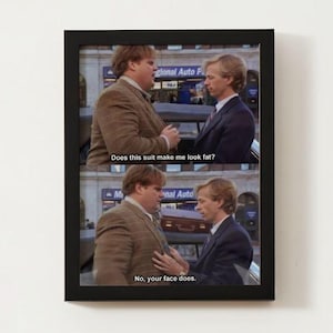 Tommy Boy Scene Digital Download Poster, Instant Download, Chris Farley and David Spade Comedy Movie Scene Poster, 90s Comedy Poster
