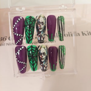 Beetlejuice press on nails