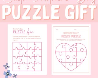 Plantilla de rompecabezas personalizada para el Día de la Madre, tarjeta interactiva, rompecabezas imprimible personalizado para adultos, razones por las que amo a mamá, abuela, tía, regalo.