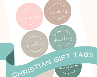 Etiqueta de regalo de agradecimiento para maestros cristianos, Escritura de escuela privada, Discipulado, Pequeño discípulo, Tarjeta de oración para jóvenes de la escuela dominical