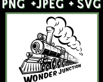 VBS Wonder Junction 2025 SVG png jpeg Archivo Tren Vacaciones Escuela Bíblica Al Aire Libre VBS Equipo Iglesia Cristiana Campamento Camiseta Maravíllate con Jesús Descargar