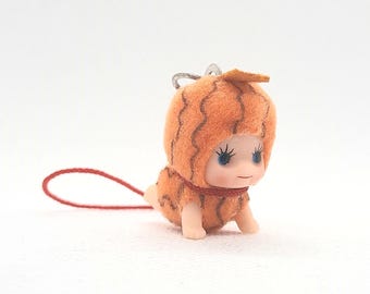 Mascota colgante con llavero de disfraz de calabaza bebé de muñeca Kewpie