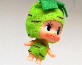 Kewpie Baby Veggie Costume Strap Doll Figure  From Japan 5 cm tall