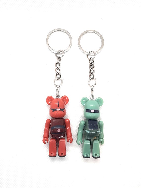 Bearbrick 70% Gundam Mobile Suit Figures Keychain Pair (red