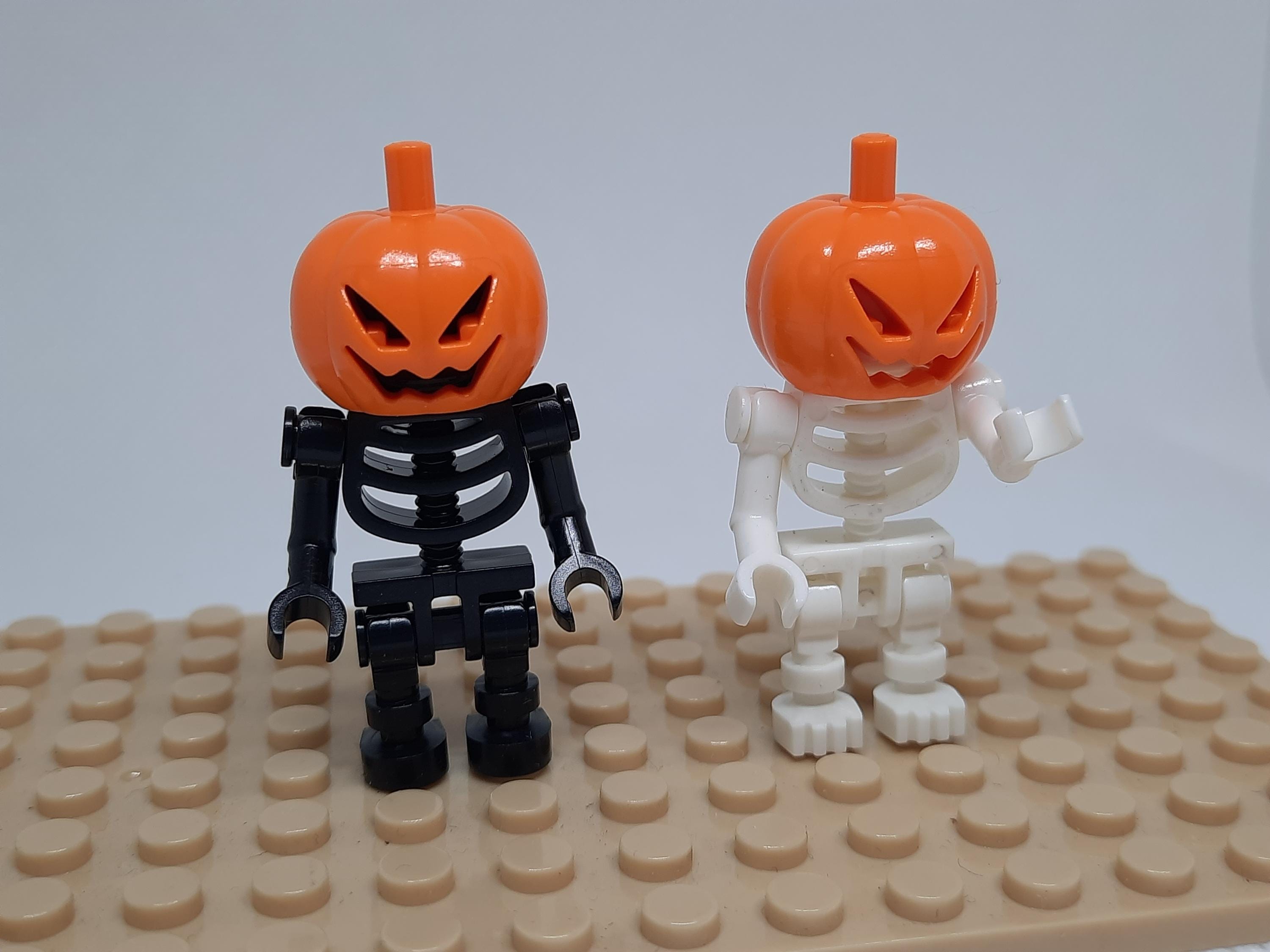 Pumpkin Skeleton Mini Figure Pair
