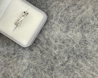 Adjustable Curved Pearl Silver Ring – Modern Minimalist Band