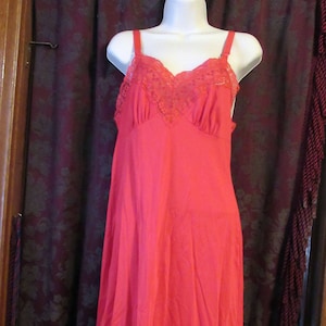 Crimson Red Slip Dress Smexy Vintage 50's image 1