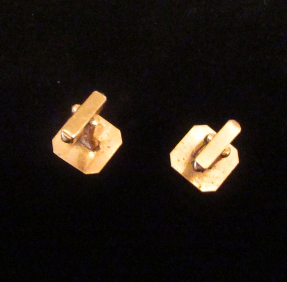 Gold Cufflink set - Vintage Antique 50's - image 6