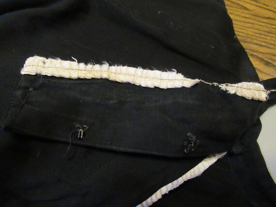 Black Cotton Edwardian Dress Antique Work Dress R… - image 8