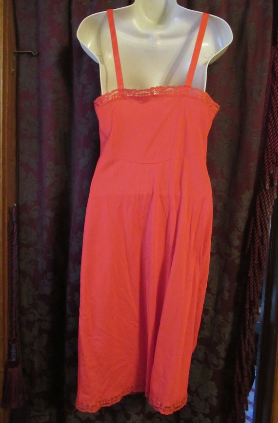 Crimson Red Slip Dress Smexy Vintage  50's - image 3