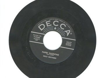 Mills  Brothers 45 Vinyl Record Vintage Paper Valentine and The Urge 1954