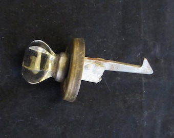 Petite Glass Cabinet Knob and Lock  Vintage Antique