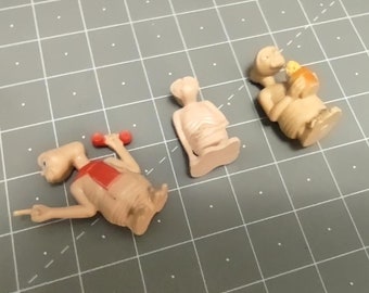 ET Miniature Solid Rubber Toy Vintage 80's Set of Three