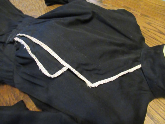 Black Cotton Edwardian Dress Antique Work Dress R… - image 9