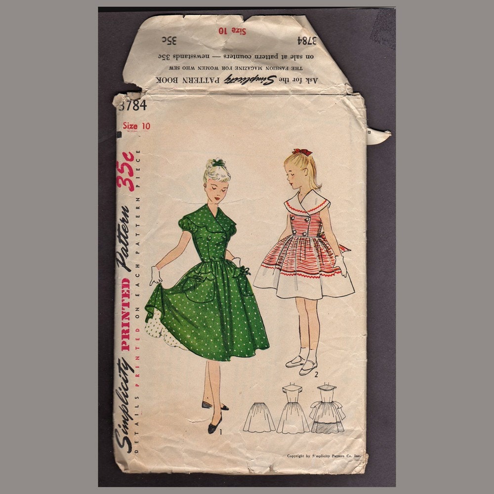 Back to the Fifties Vintage Simplicity Pattern Teen Dress1951 Back to the Fifties Vintage Simplicity Pattern Teen Dress1951
