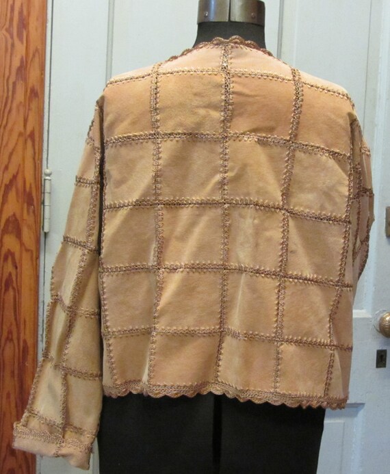 Leather Patchwork Jacket Vintage 80's - image 3