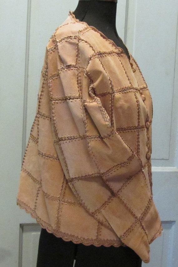 Leather Patchwork Jacket Vintage 80's - image 4