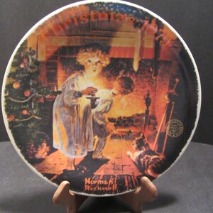Norman Rockwell Christmas Plate &quot;Somebody&#39;s up There&quot; 1979 Vintage