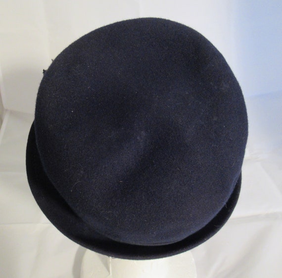 Neumann Endler Wool Felt Hat Navy Blue Mid Centur… - image 5