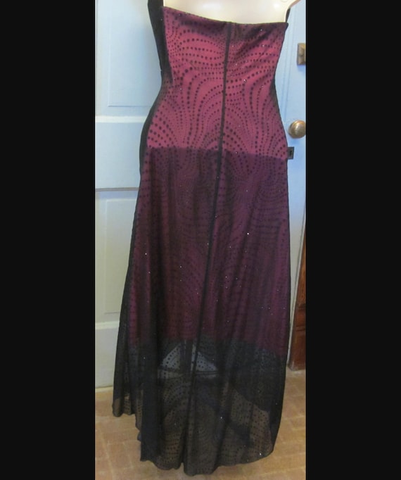 Sexy Sleeveless Burgundy  Dress Vintage Evening G… - image 4