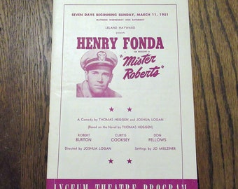 Henry Fonda Starring in Mr Roberts Vintage 1951 Souvenir Program produced by Leland Hayward