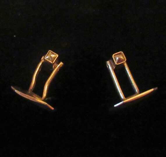 Gold Cufflink set - Vintage Antique 50's - image 7