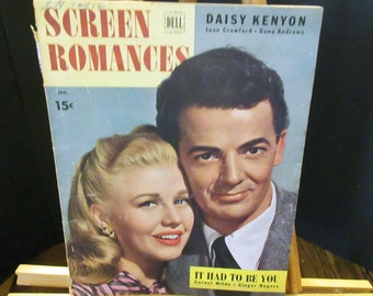 Screen Romances Magazine January 1948 vintage magazine