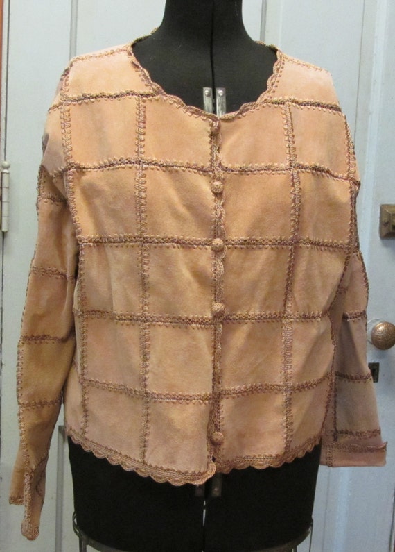 Leather Patchwork Jacket Vintage 80's - image 5