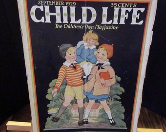 Child Life The Children's Own Magazine September 1929 vintage magazine  Back to School