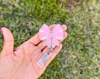 Coquette Bow Badge Reel || Bow Badge Reel