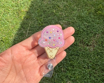 Icecream Badge Reel || Icecream Cone Badge Reel ||