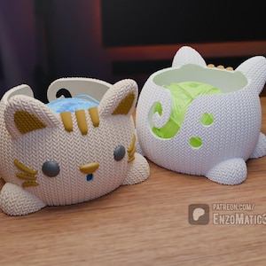 bowl knitted Cat - crochet bowl - 3MF - STL file for 3D printer