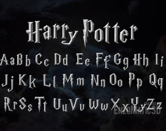 wizard potter alphabet letters - STL file for 3D printer, 3D printing