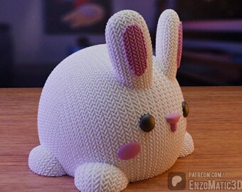 knitted bunny - 3MF - STL file for 3D printer