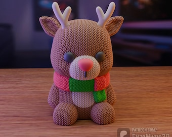 knitted baby moose reindeer - Christmas - 3mf, STL for 3d printer, 3d printing