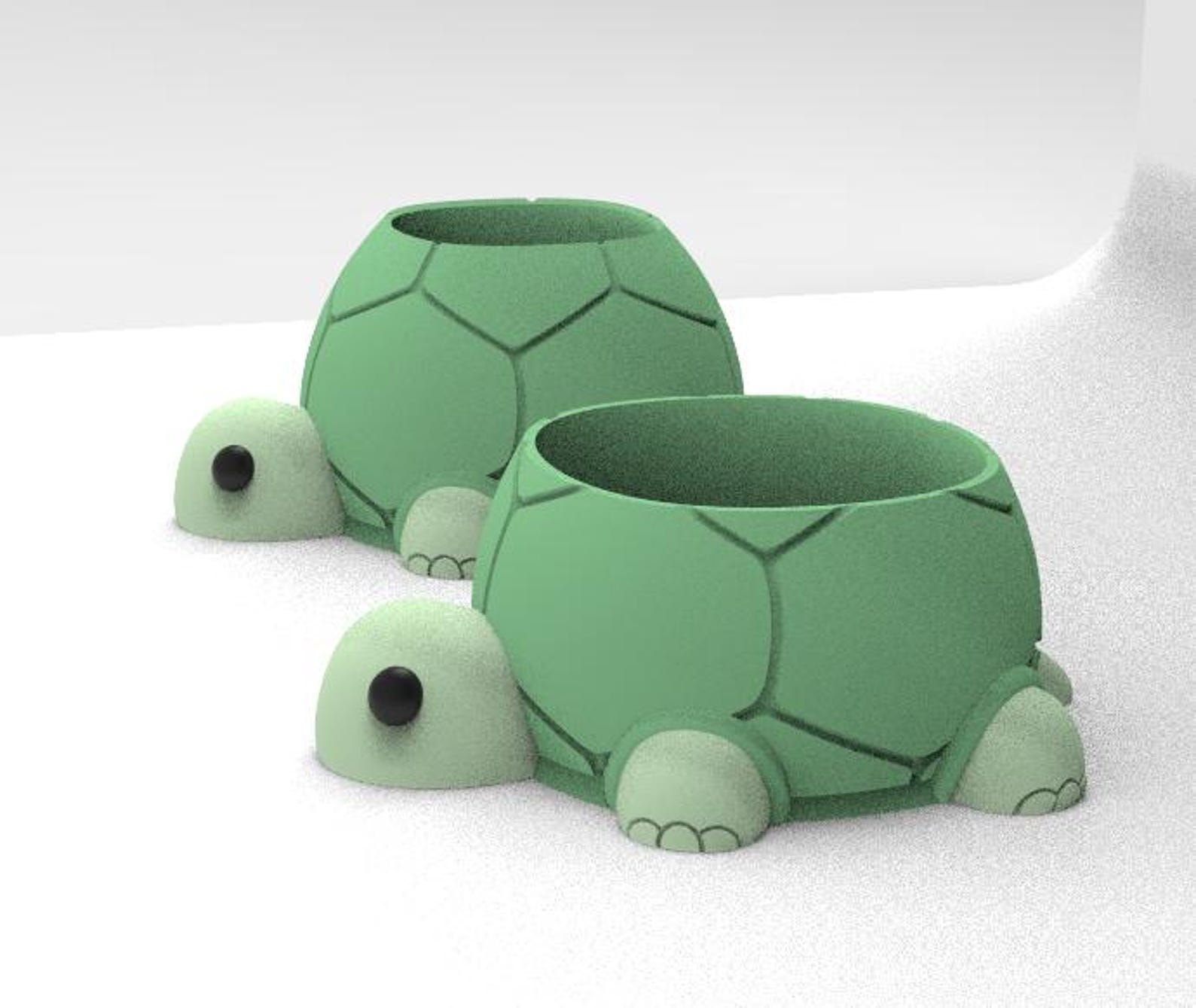 Turtle Flower Pot Planter, Pencil Holder 3D Model STL File - Etsy