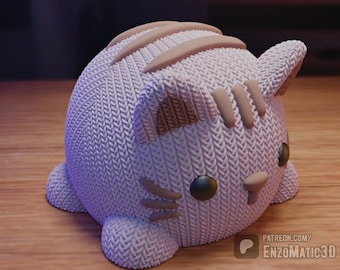 knitted cat - 3MF - STL file for 3D printer